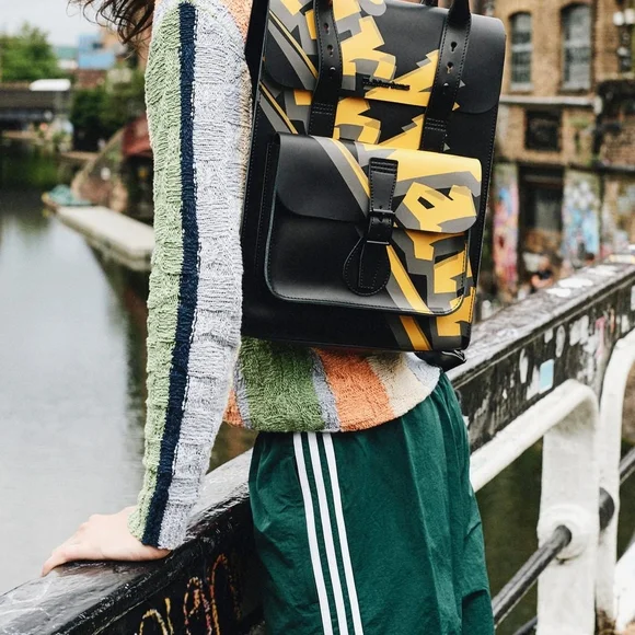 Dr. Martens Black and Yellow Backpack - Picture 1 of 5